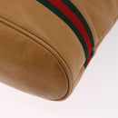 GUCCI Web Sherry Line Shoulder Bag Leather Brown Gold 001 056 0171 Auth gh2243A-13