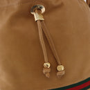 GUCCI Web Sherry Line Shoulder Bag Leather Brown Gold 001 056 0171 Auth gh2243A-14
