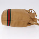 GUCCI Web Sherry Line Shoulder Bag Leather Brown Gold 001 056 0171 Auth gh2243A-4