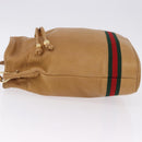 GUCCI Web Sherry Line Shoulder Bag Leather Brown Gold 001 056 0171 Auth gh2243A-5