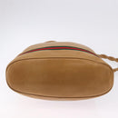 GUCCI Web Sherry Line Shoulder Bag Leather Brown Gold 001 056 0171 Auth gh2243A-9