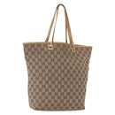 GUCCI GG Canvas Tote Bag Beige Gold Tone 002 1098 Auth gh2244-1