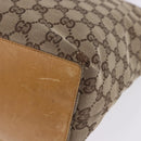 GUCCI GG Canvas Tote Bag Beige Gold Tone 002 1098 Auth gh2244-14