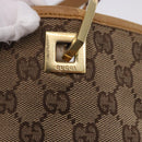 GUCCI GG Canvas Tote Bag Beige Gold Tone 002 1098 Auth gh2244-10