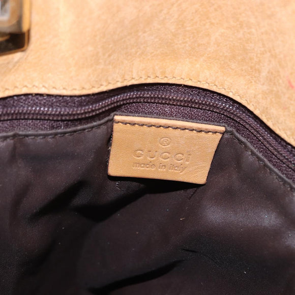 GUCCI GG Canvas Tote Bag Beige Gold Tone 002 1098 Auth gh2244