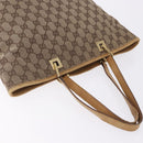 GUCCI GG Canvas Tote Bag Beige Gold Tone 002 1098 Auth gh2244-6