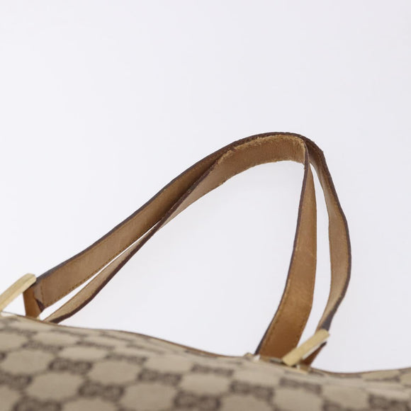 GUCCI GG Canvas Tote Bag Beige Gold Tone 002 1098 Auth gh2244