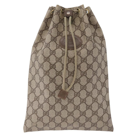 GUCCI GG Supreme Purse Pouch PVC Leather Beige Gold Tone 97 19 303 Auth gh2245