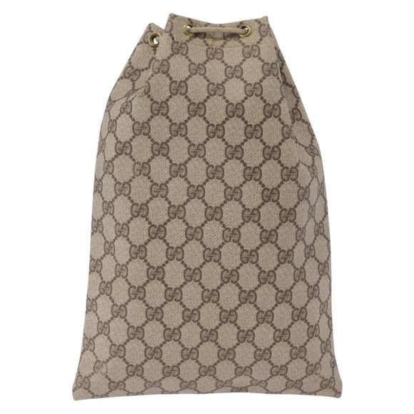 GUCCI GG Supreme Purse Pouch PVC Leather Beige Gold Tone 97 19 303 Auth gh2245