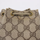 GUCCI GG Supreme Purse Pouch PVC Leather Beige Gold Tone 97 19 303 Auth gh2245-4