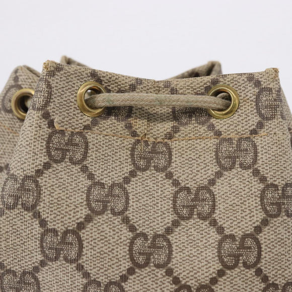 GUCCI GG Supreme Purse Pouch PVC Leather Beige Gold Tone 97 19 303 Auth gh2245