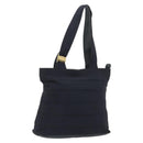 Salvatore Ferragamo Shoulder Bag Canvas Navy Gold Tone Auth gh2246-1