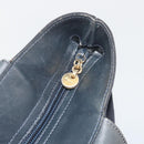 Salvatore Ferragamo Shoulder Bag Canvas Navy Gold Tone Auth gh2246-15