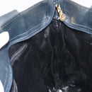 Salvatore Ferragamo Shoulder Bag Canvas Navy Gold Tone Auth gh2246-18