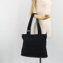 Salvatore Ferragamo Shoulder Bag Canvas Navy Gold Tone Auth gh2246-22