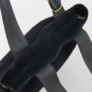 Salvatore Ferragamo Shoulder Bag Canvas Navy Gold Tone Auth gh2246-6