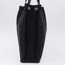 HERMES Fourre Tout MM Hand Bag Canvas Black Silver Auth gh2247A-5