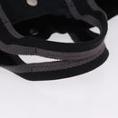 HERMES Fourre Tout MM Hand Bag Canvas Black Silver Auth gh2247A-7
