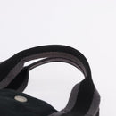 HERMES Fourre Tout MM Hand Bag Canvas Black Silver Auth gh2247A-8