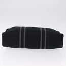 HERMES Fourre Tout MM Hand Bag Canvas Black Silver Auth gh2247A-9