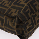 FENDI Zucca Canvas Tote Bag Black Brown Auth gh2249-9