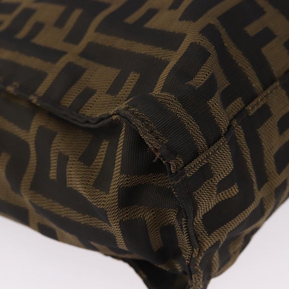 FENDI Zucca Canvas Tote Bag Black Brown Auth gh2249