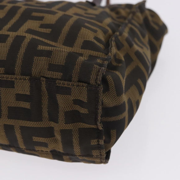 FENDI Zucca Canvas Tote Bag Black Brown Auth gh2249