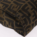 FENDI Zucca Canvas Tote Bag Black Brown Auth gh2249-15