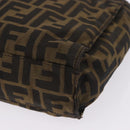 FENDI Zucca Canvas Tote Bag Black Brown Auth gh2249-16
