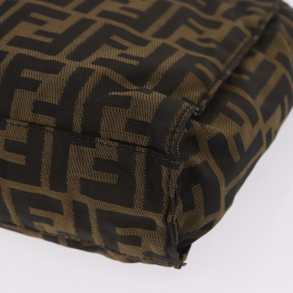 FENDI Zucca Canvas Tote Bag Black Brown Auth gh2249