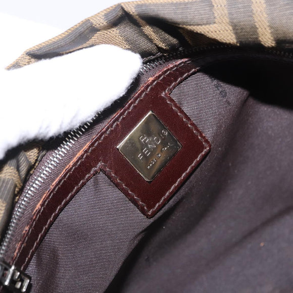 FENDI Zucca Canvas Tote Bag Black Brown Auth gh2249