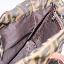 FENDI Zucca Canvas Tote Bag Black Brown Auth gh2249-18