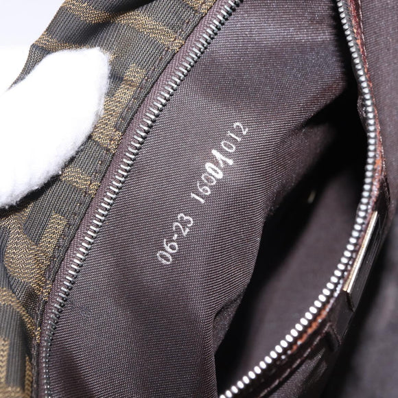 FENDI Zucca Canvas Tote Bag Black Brown Auth gh2249