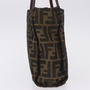 FENDI Zucca Canvas Tote Bag Black Brown Auth gh2249-4