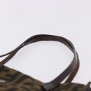 FENDI Zucca Canvas Tote Bag Black Brown Auth gh2249-8