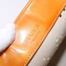 CHANEL Chain Tote Bag Patent Orange Silver CC Auth gh2250-18