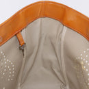 CHANEL Chain Tote Bag Patent Orange Silver CC Auth gh2250-19