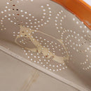 CHANEL Chain Tote Bag Patent Orange Silver CC Auth gh2250-10