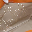 CHANEL Chain Tote Bag Patent Orange Silver CC Auth gh2250-11