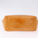 CHANEL Chain Tote Bag Patent Orange Silver CC Auth gh2250-5
