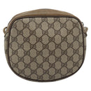 GUCCI GG Supreme Shoulder Bag PVC Leather Beige Gold Tone 56 02 600 Auth gh2251-3
