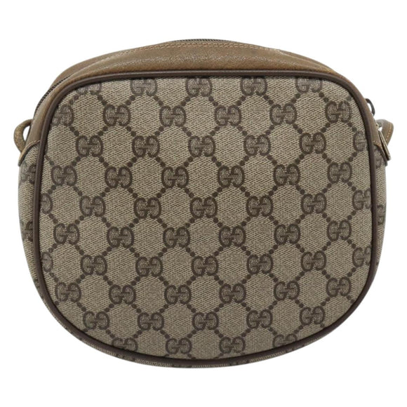 GUCCI GG Supreme Shoulder Bag PVC Leather Beige Gold Tone 56 02 600 Auth gh2251