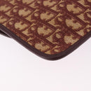 Christian Dior Trotter Canvas Shoulder Bag Red Gold Tone Auth gh2252-12