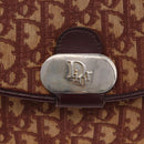 Christian Dior Trotter Canvas Shoulder Bag Red Gold Tone Auth gh2252-14