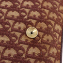 Christian Dior Trotter Canvas Shoulder Bag Red Gold Tone Auth gh2252-15