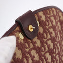 Christian Dior Trotter Canvas Shoulder Bag Red Gold Tone Auth gh2252-16