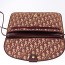 Christian Dior Trotter Canvas Shoulder Bag Red Gold Tone Auth gh2252-17