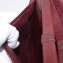 Christian Dior Trotter Canvas Shoulder Bag Red Gold Tone Auth gh2252-21