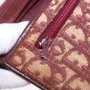 Christian Dior Trotter Canvas Shoulder Bag Red Gold Tone Auth gh2252-22