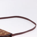 Christian Dior Trotter Canvas Shoulder Bag Red Gold Tone Auth gh2252-8